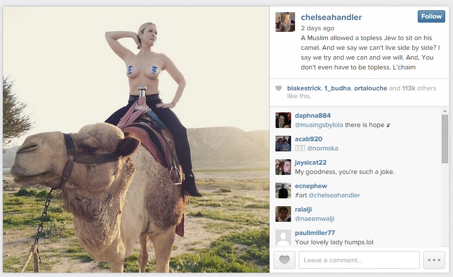 Chelsea Handler calls for peace in the Middle East with yet another - Chelsea Handler: Sexy Pics of the Witty and Irresistible Comedian