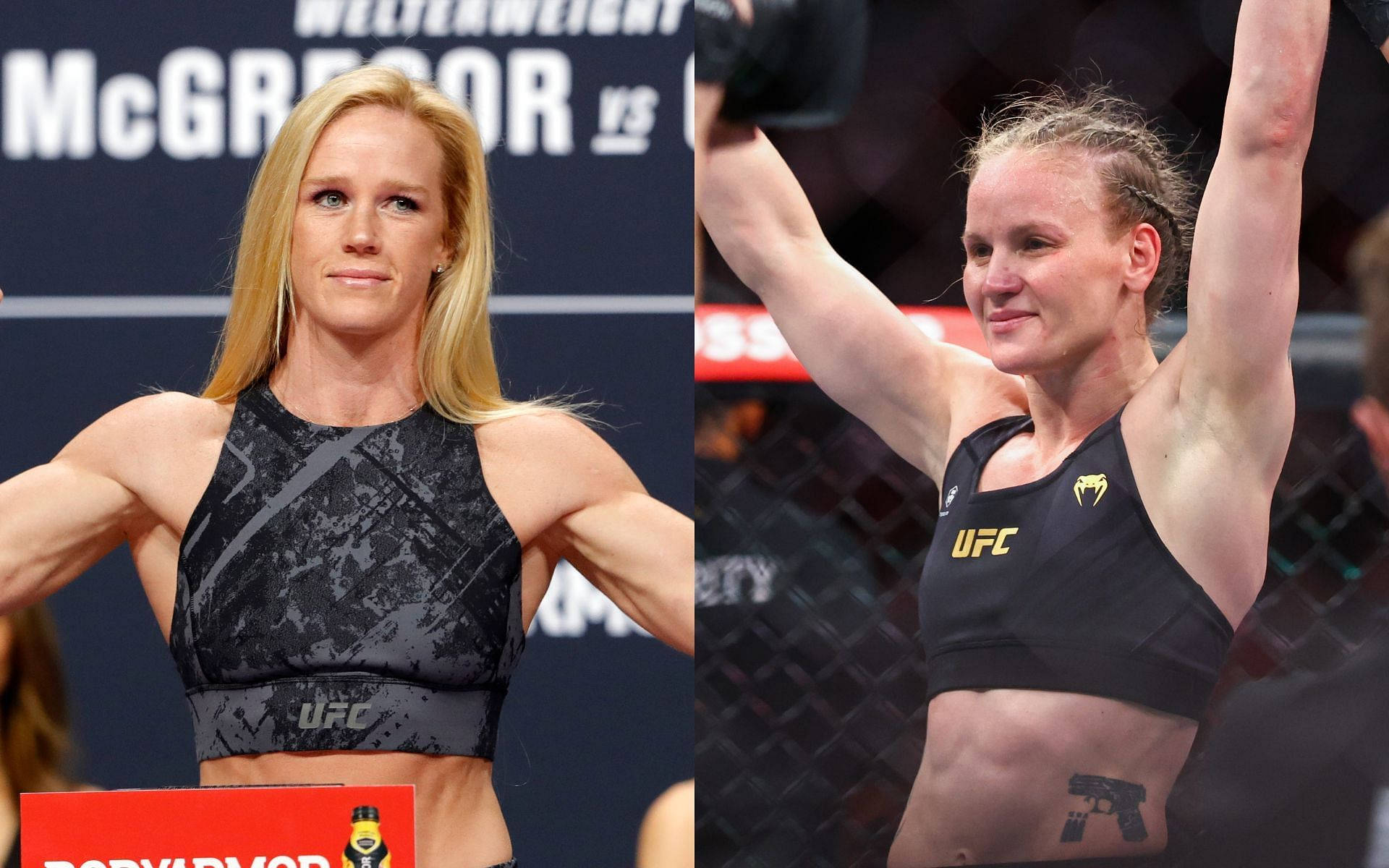 Download Holly Holm Versus Valentina Shevchenko Wallpaper | Wallpapers.com - Holly Holm Kicks High & Looks Hot: Sexy Fighter Photos
