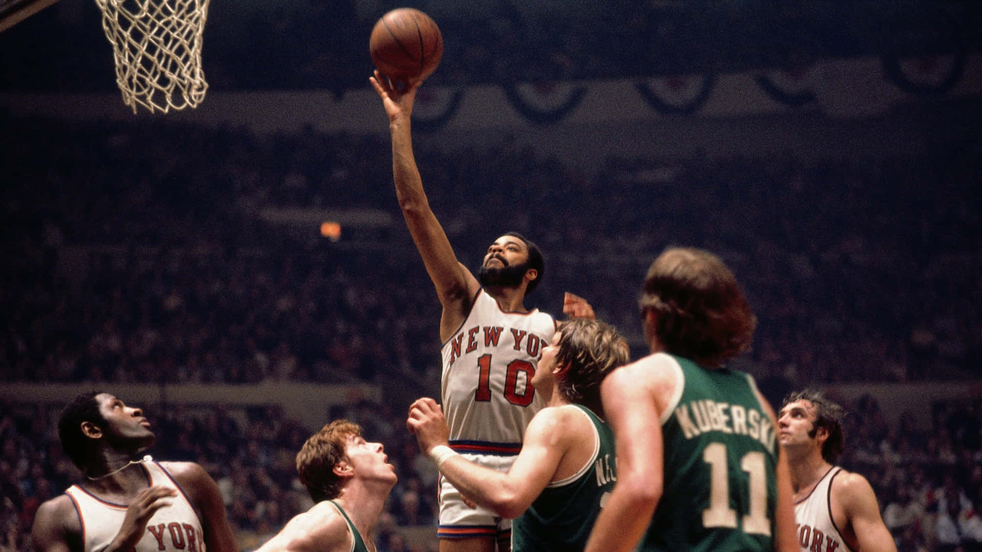 Download Walt Frazier New York Knicks VS. Boston Celtics Wallpaper - How Old Is Walt Frazier? A Look Back At The Knicks Legend's Prime