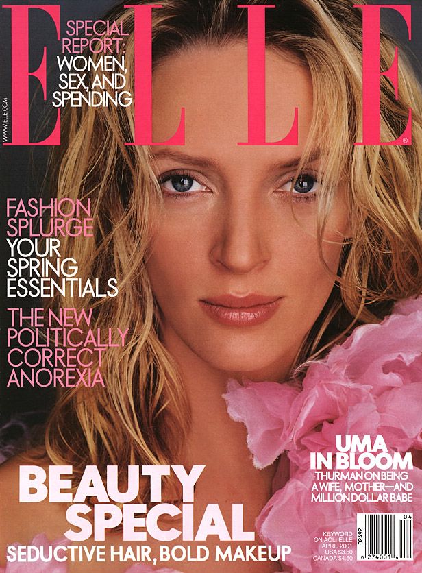 Elle US April 2001 - Uma Thurman | Beauty, Elle us, Elle magazine - Anna Wintour’s First Cover – The 1988 Issue That Changed Fashion Forever