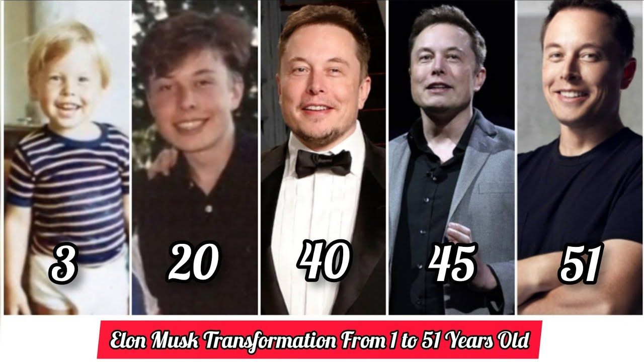 Elon Musk Transformation From 1 to 51 Years Old .(2022 Updated) | Elon - How Old Is Elon Musk? Billionaire's Age And Milestones