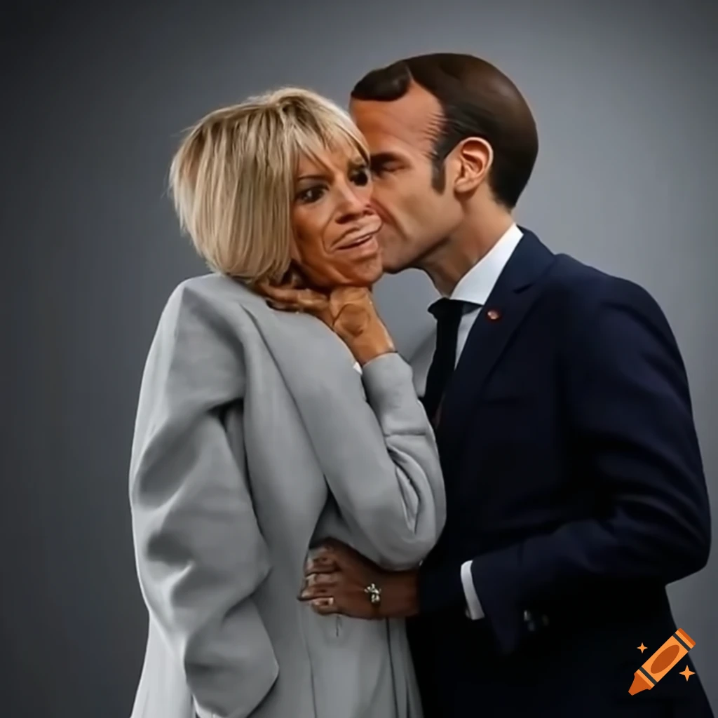 Emmanuel Macron kissing his wife Brigitte passionately on Craiyon - Who Is Emmanuel Macron’s Wife? Meet Brigitte Macron