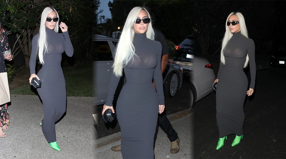 Kim Kardashian Flaunts Gorgeous Curvy Body in Tight Dress Out in - Kim Kardashian's Famous Curves: Measurements, Height & More