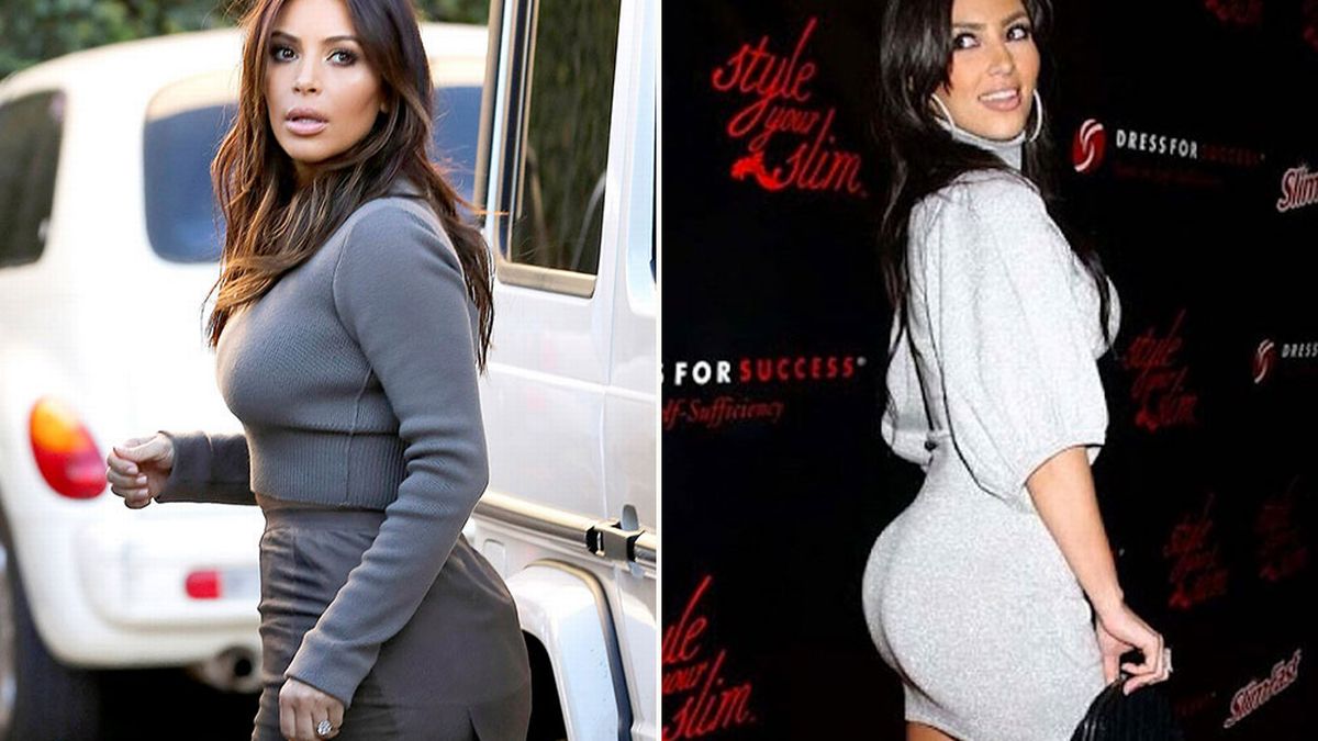 Kim Kardashian sexy bootylicious curves are all natural in retro - Kim Kardashian's Famous Curves: Measurements, Height & More