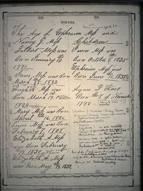 Moss Family Bible - Births, page 1 - Elisabeth Moss Baby Father: Who Is The Father Of Her Child?