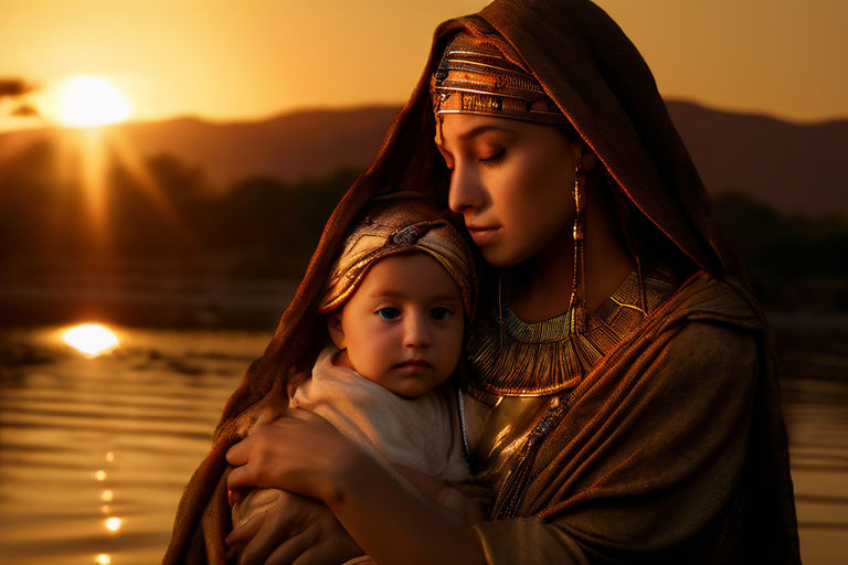 Pharaoh's daughter cradles baby Moses by Dinei Amorim - Playground - Elisabeth Moss Baby Father: Who Is The Father Of Her Child?