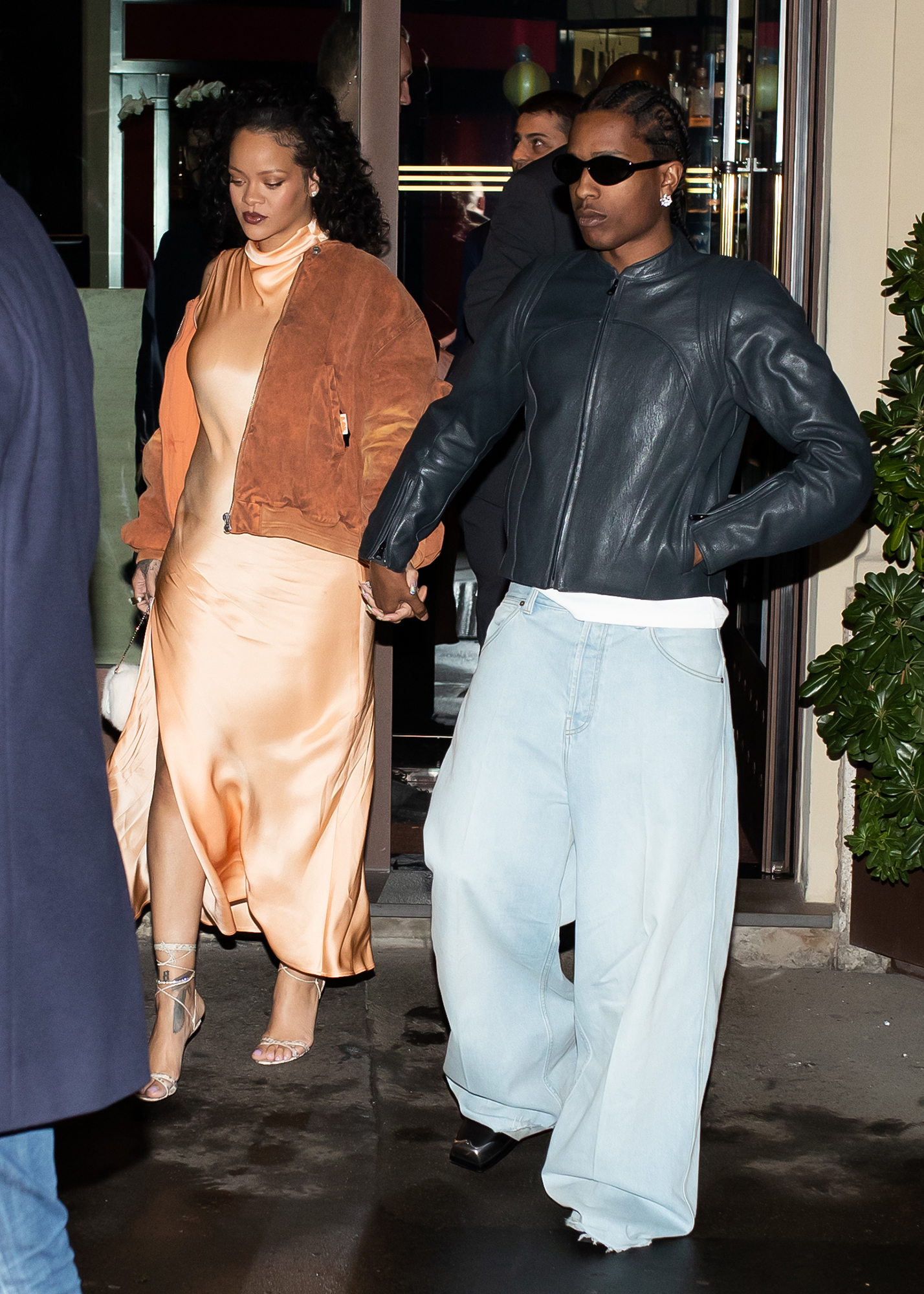 Rihanna Shows Off Baby Bump in Milan With ASAP Rocky: Pics - Rihanna Stuns In Cut-Out Baby Blue Dress At A$AP Rocky’s Cannes Premiere