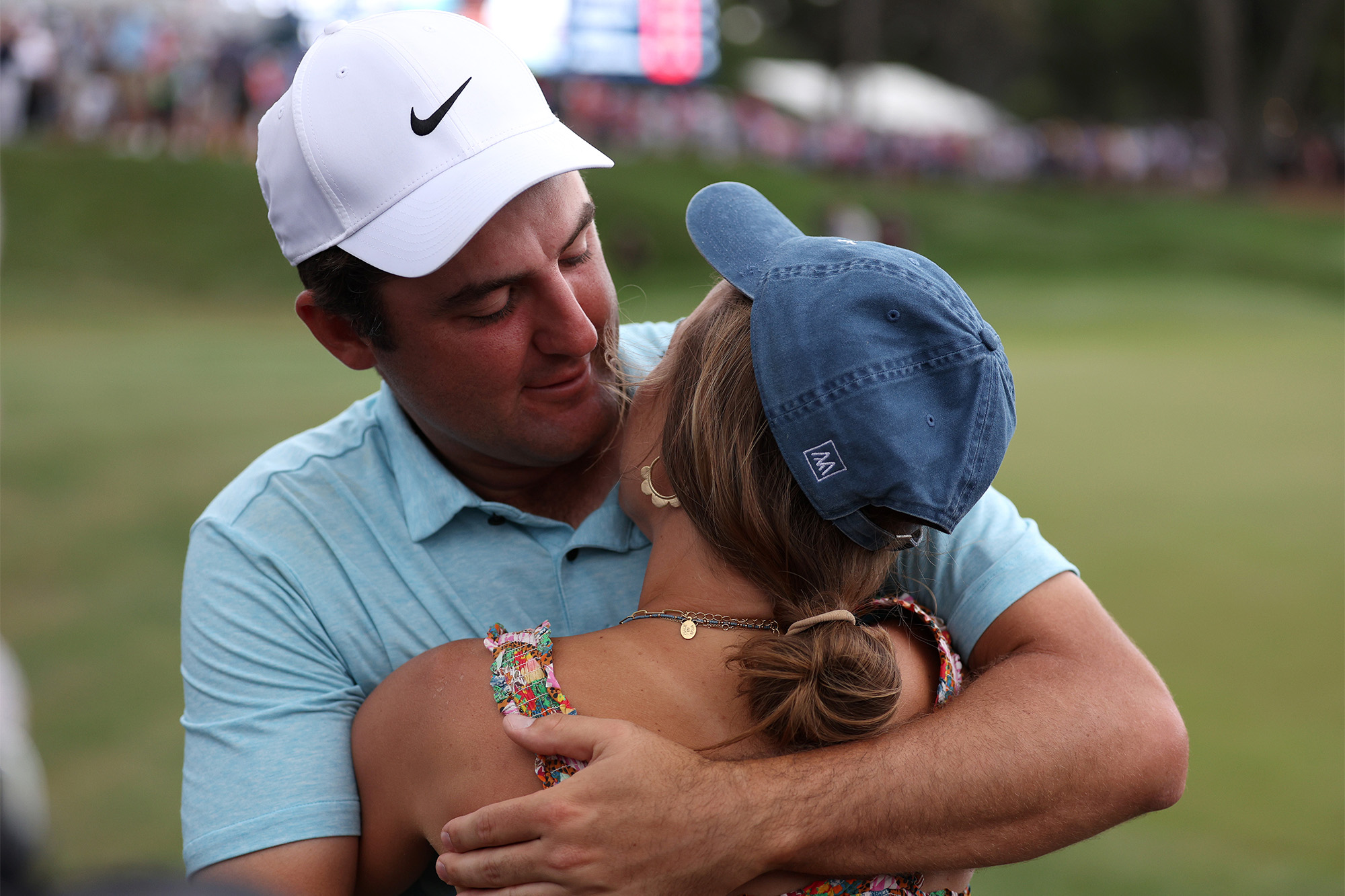 Scottie Scheffler hugs wife Meredith after Players Championship win - How Old Is Scottie Scheffler's Wife? Meredith Scudder's Age Revealed