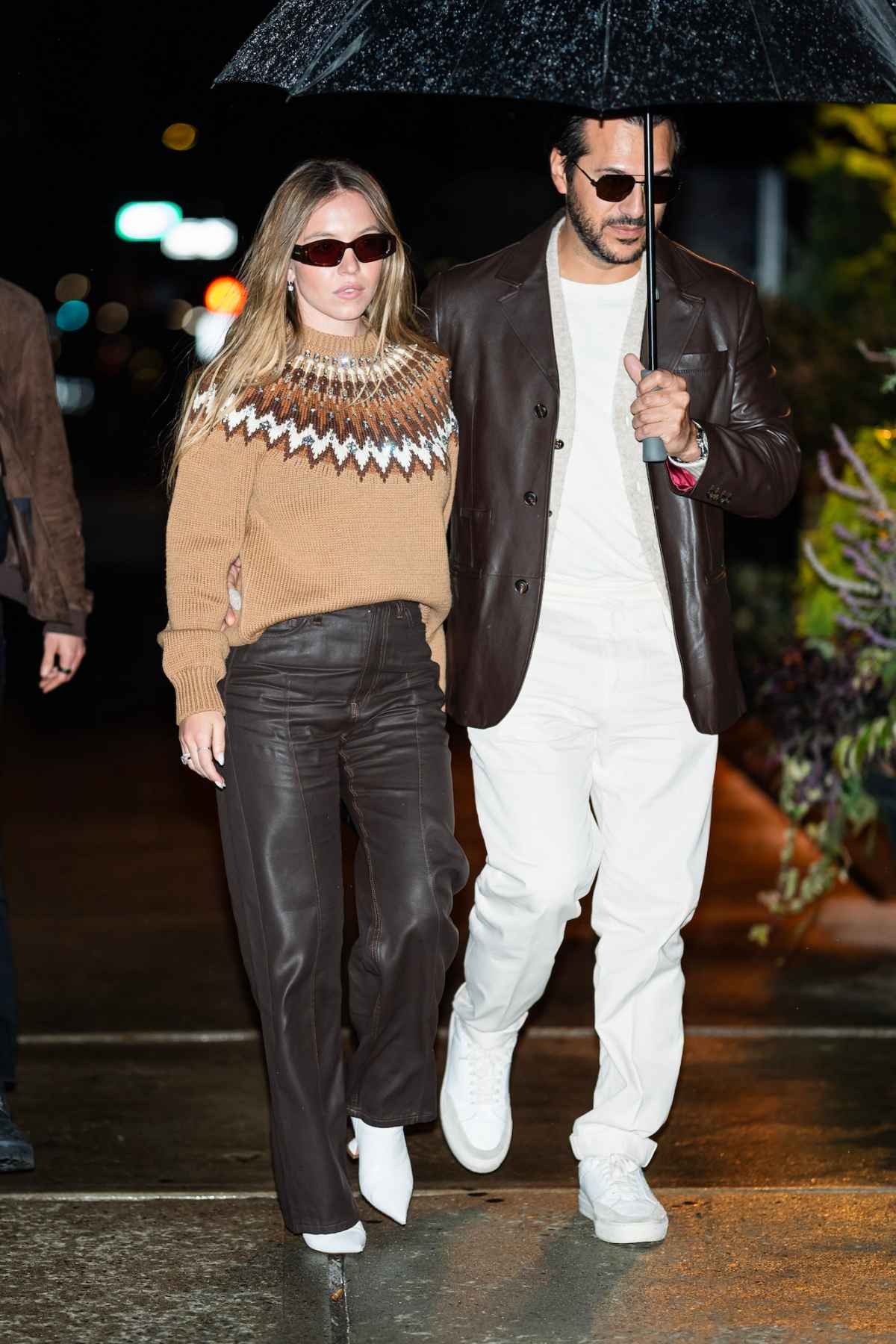 Sydney Sweeney and Jonathan Davino Do Date Night in Leather | Us Weekly - Sydney Sweeney Confirms Split From Fiancé Jonathan Davino: 'I'm Officially Single'