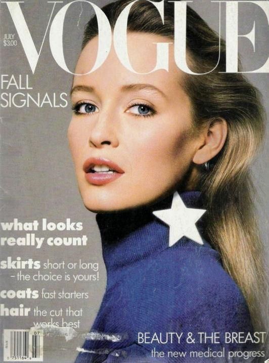 US VOGUE July 1986 // ESTELLE LeFEBURE // make-up by Kevyn Aucoin - Anna Wintour’s First Cover – The 1988 Issue That Changed Fashion Forever