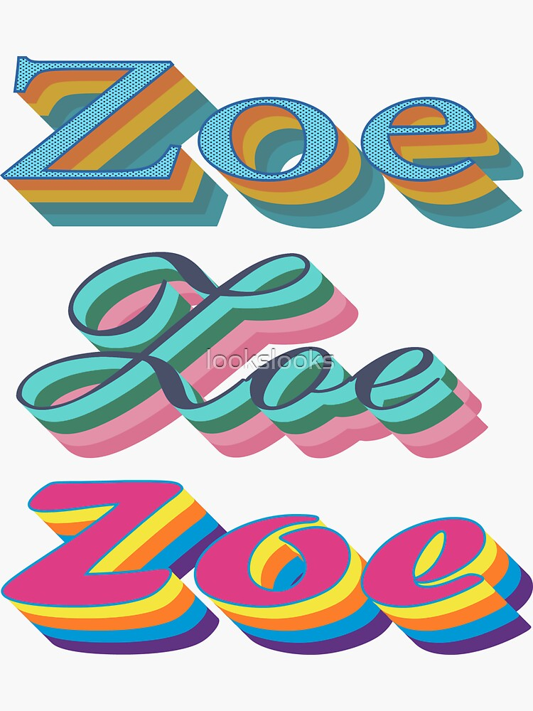 Zoe Name ,ZOE Sticker ,retro style of zoe Retro Girls, Funny Stickers - Zoe Bee: Sexy Pics of the TikTok Queen with a Magnetic Aura